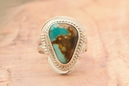 Genuine Sunnyside Turquoise Sterling Silver Navajo Ring